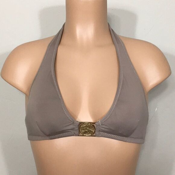 Trina Turk Crystal solid bikini top. Taupe… - Picture 2 of 6